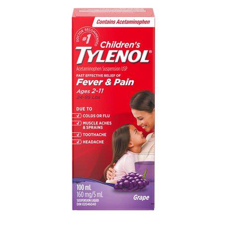 Tylenol Children's Oral Suspension Grape Punch Flavour (100 ml)