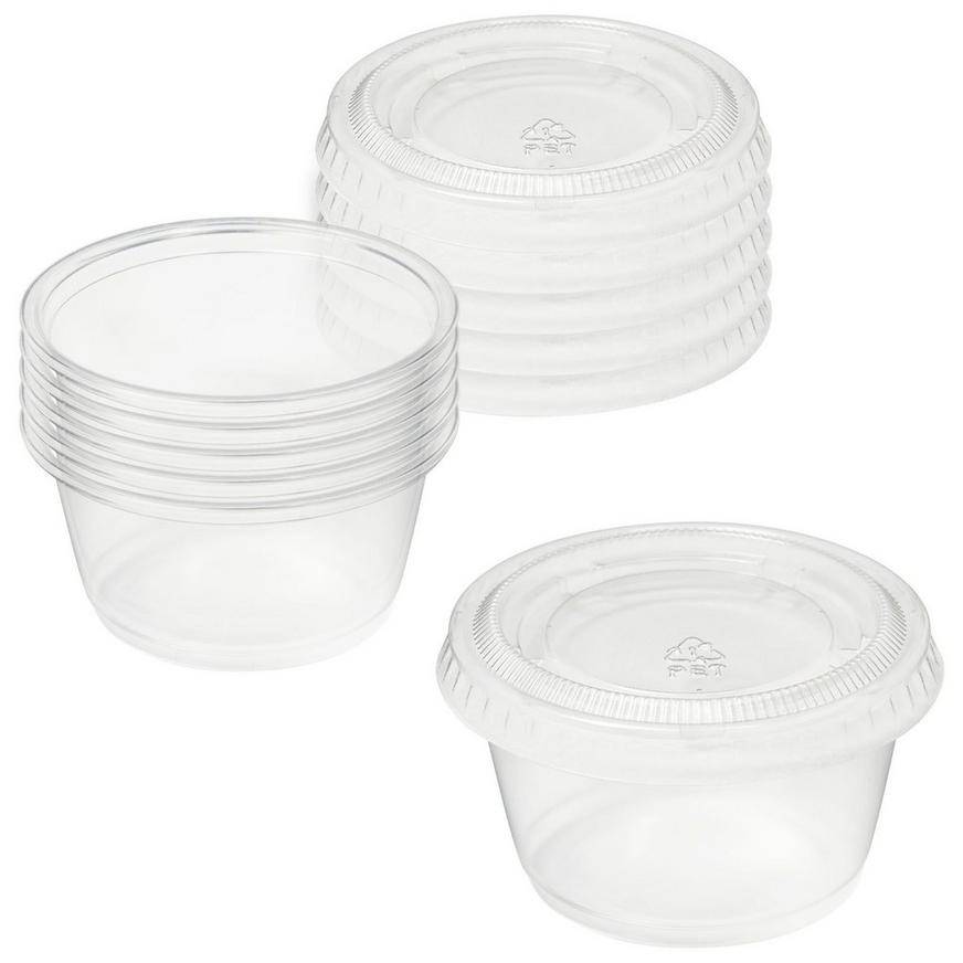 Party City Clear Plastic Portion Cups With Lids