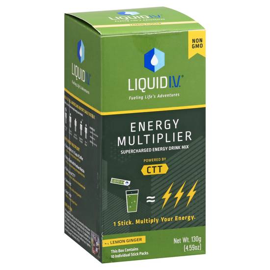Liquid Iv Energy Multiplier Drink Mix (10 ct, 4.59 oz) (lemon-ginger)