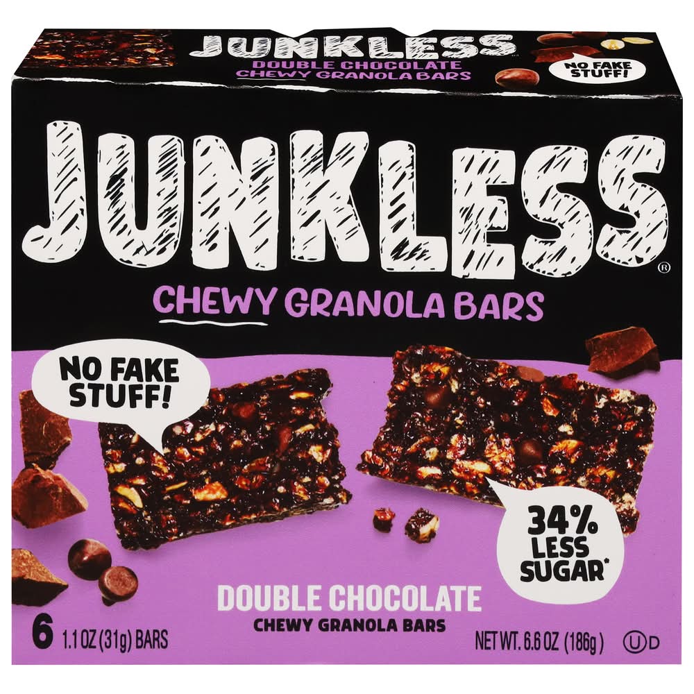 Junkless Chewy Granola Bars, Double Chocolate (1.1 oz, 6 ct)