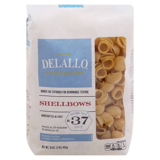 Delallo Shellbows Pasta No. 37 (16 oz)