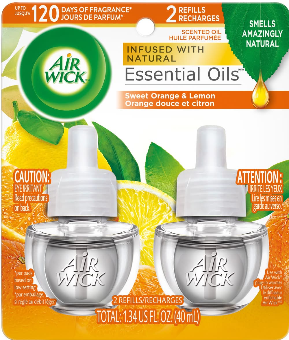 Air Wick Pure Scented Oil Refills, Sweet Orange-Lemon (1.34 fl oz, 2 ct)