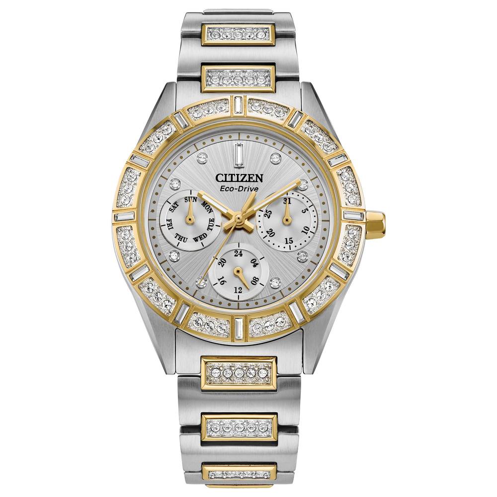 Citizen Eco-Drive Crystal Two-Tone Stainless Steel Ladies Watch