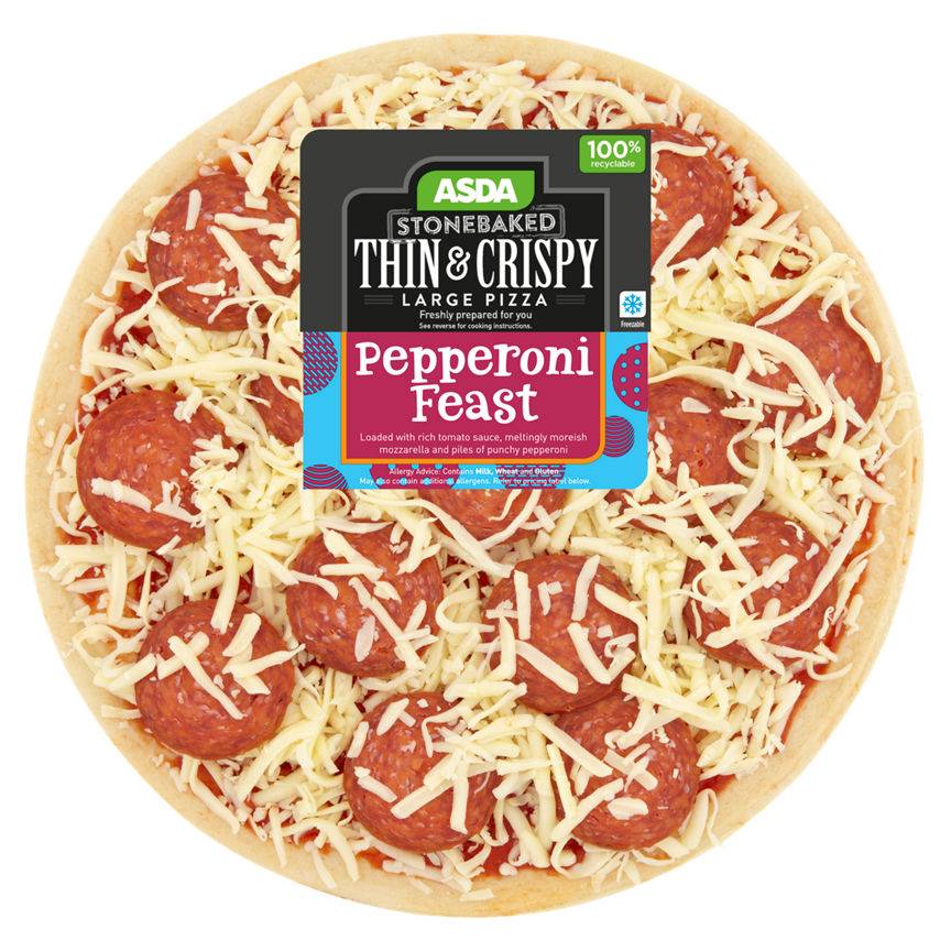 Asda Pepperoni Feast Large Thin Stonebaked Pizza