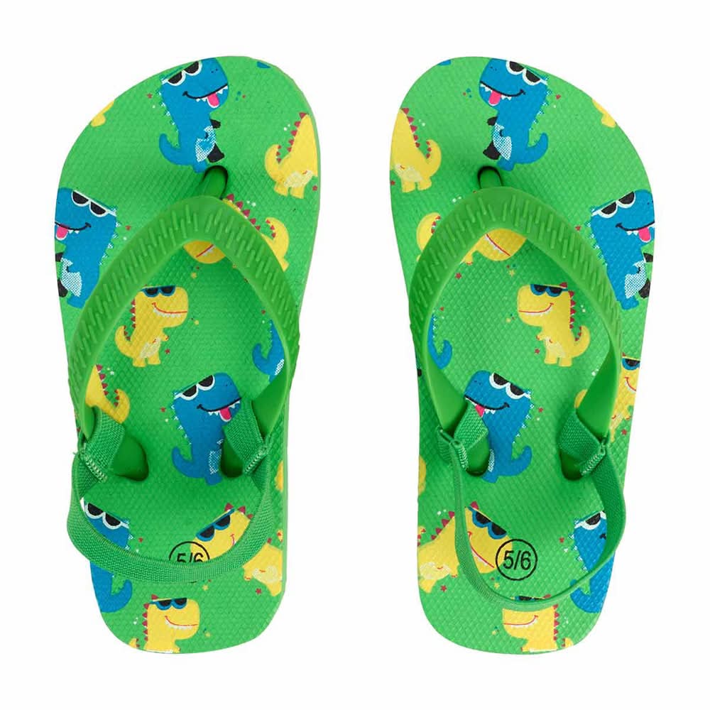 Dino Printed Flip Flops For Boys