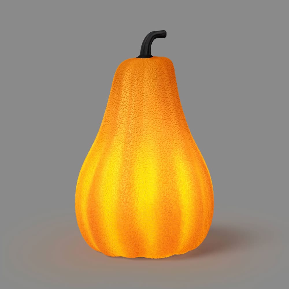 Hyde and EEK! Boutique Classic Lit Glowing Pumpkin With Timer Decorative Prop, 11 in