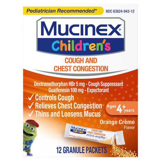 Mucinex Children's Cough Orange Creme (12 ct)
