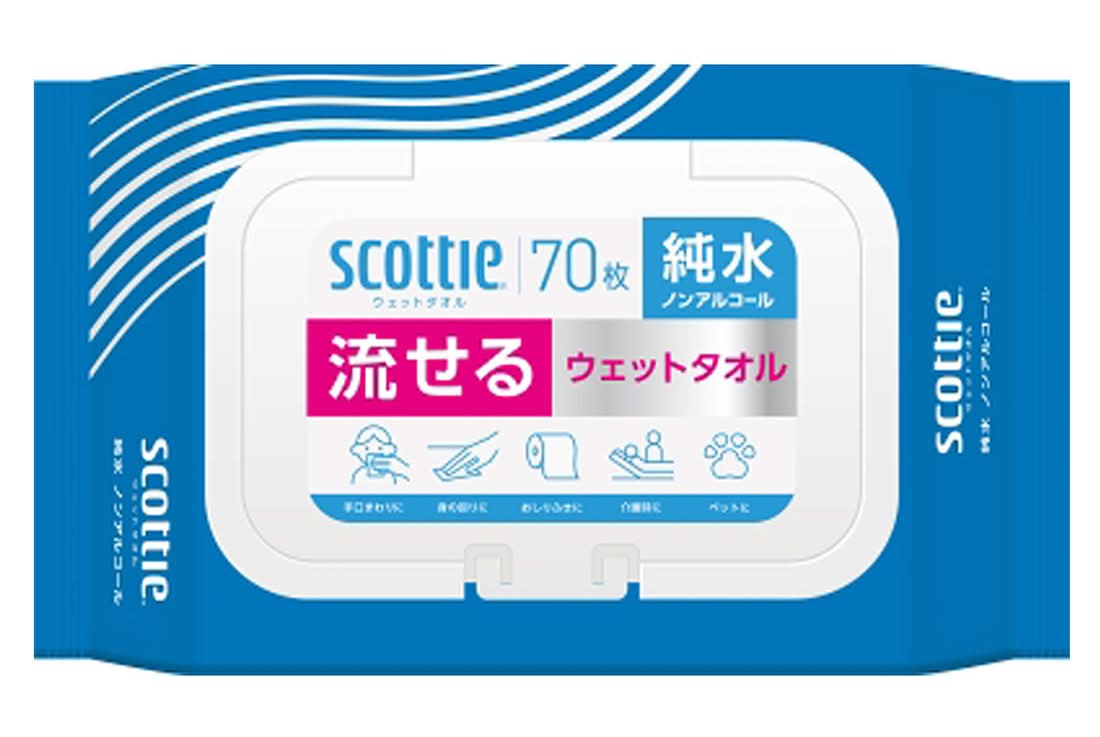 スコッティ 流せるウェットタオル 純水ノンアルコール