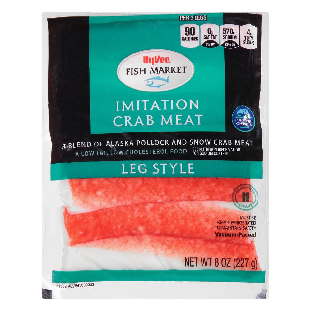 Hy-Vee Fish Market Leg Style Imitation Crab Meat (8 oz)