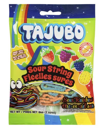 Tajubo bonbons acidulés arc-en-ciel - rainbow sour string candy (assortie)