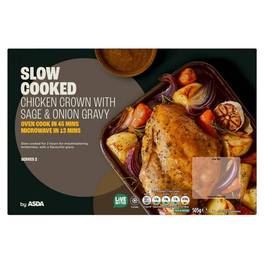 ASDA Slow Cooked Chicken Crown With Sage & Onion Gravy (505g)