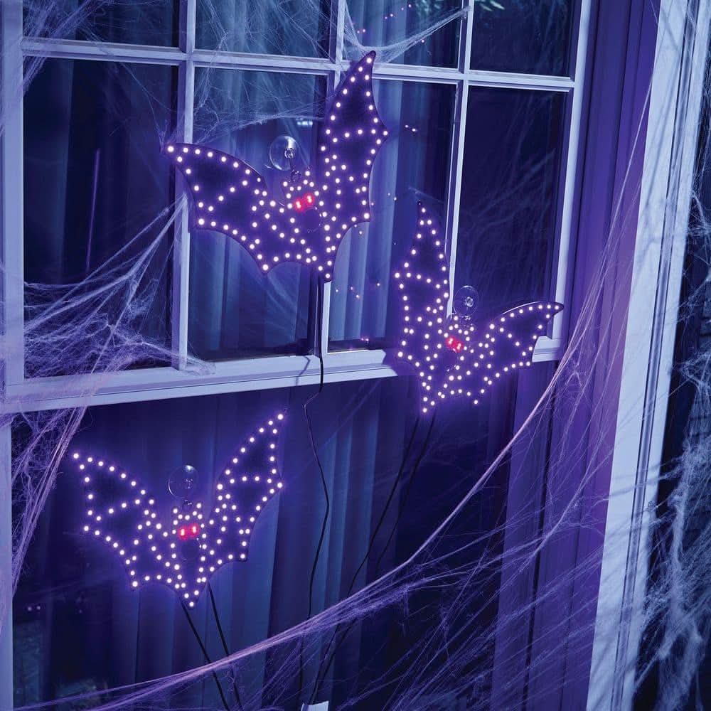 Home Accents Holiday 12 In Halloween Classics Twinkling Led Bats - 3-Pack L4