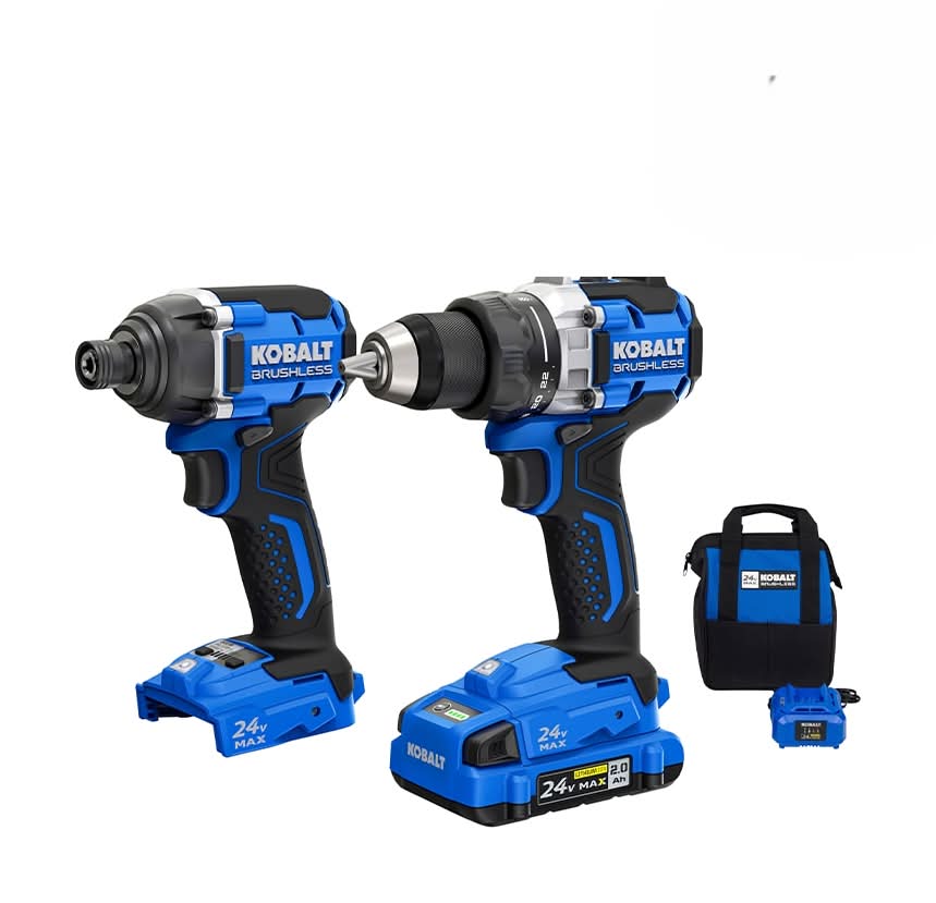 Kobalt 24-volt 2-Tool Brushless Power Tool Combo Kit with Soft Case (1-Battery Included and Charger Included)