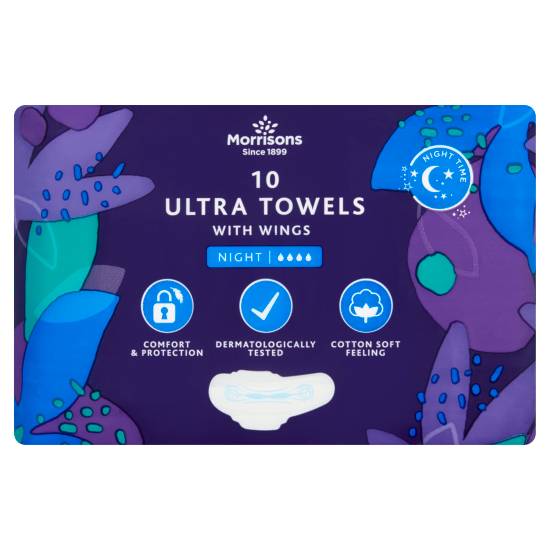 Morrisons Night Time Ultra Towels With Wings (2.72oz)