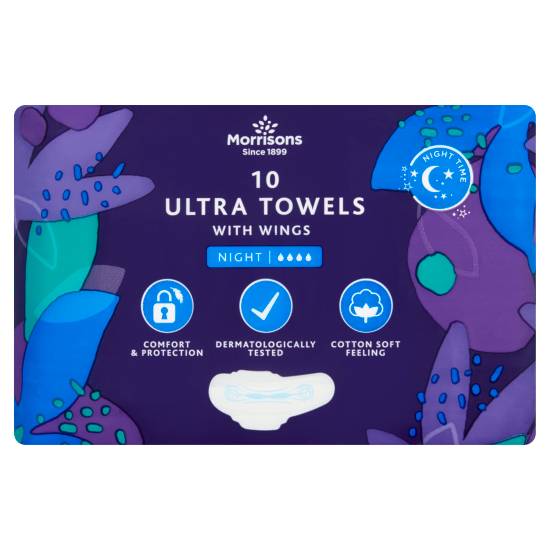 Morrisons Night Time Ultra Towels With Wings (10 ct)