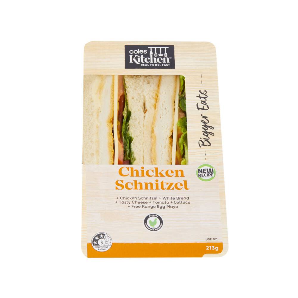 Coles Kitchen Chicken Schnitzel Sandwich 213g