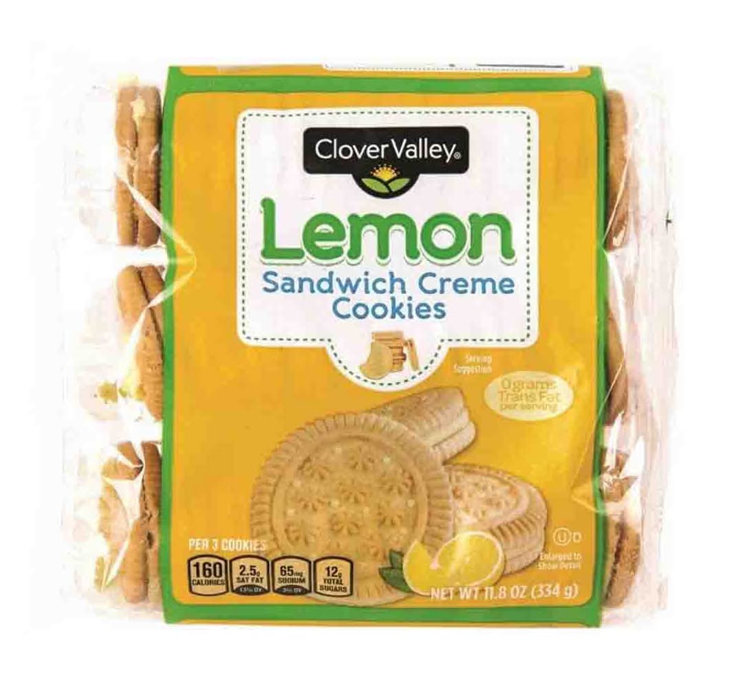 Clover Valley Sandwich Creme Cookies, Lemon (11.8 oz)