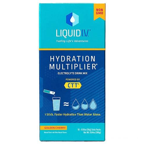 Liquid I.V. Hydration Multiplier Electrolyte Drink Mix Golden Cherry - 0.56 oz x 10 pack