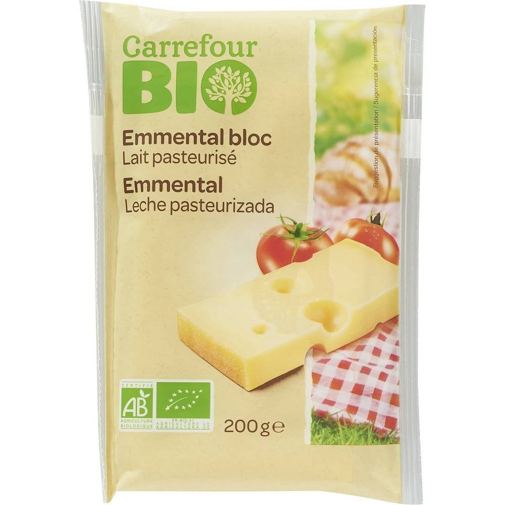 Carrefour - Emmental bio au lait pasteurisé