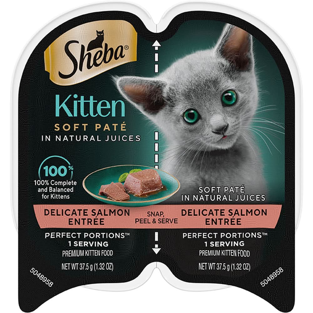 Sheba® Perfect Portions Kitten Wet Cat Food - Soft Pate, 2.65 Oz (Flavor: Salmon, Size: 2.65 Oz)