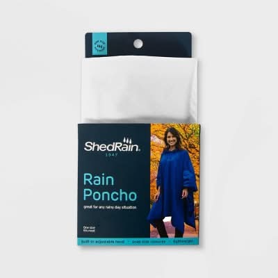 ShedRain Snap Closure Lightweight Poncho, OS, Clear