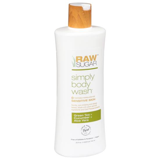 Raw Sugar Sensitive Skin Green Tea + Cucumber + Aloe Vera Simply Body Wash
