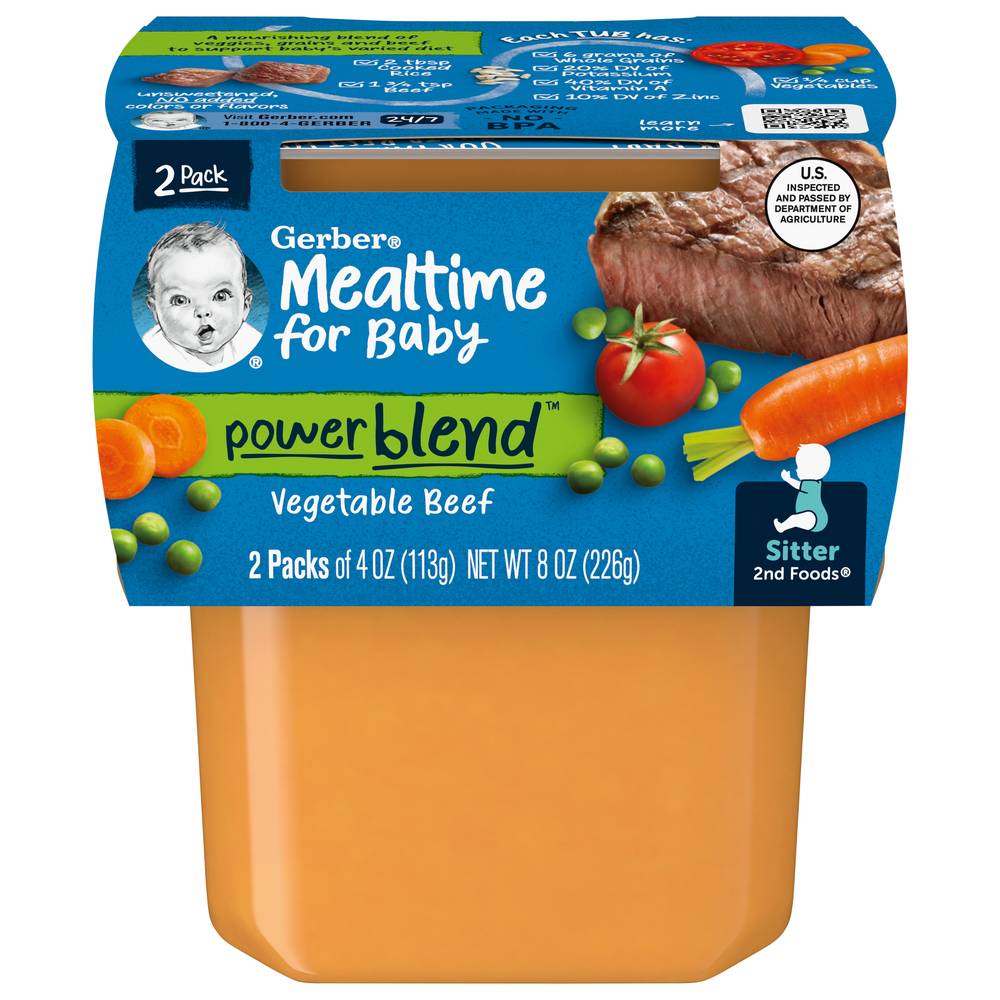 Gerber Power Blend Mealtime For Baby Vegetable Beef (2 ct)