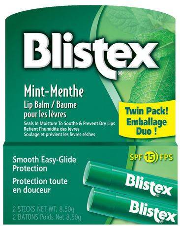 Blistex Mint Spf 15 Lip Balm Twin Pack! (8.5 g)