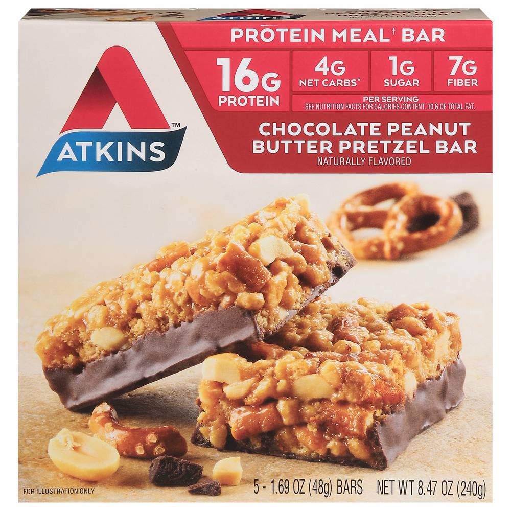 Atkins Chocolate Peanut Butter Pretzel Bar (8.45 oz)