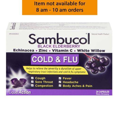 Sambucol Cold & Flu Capsules Black Elderberry (24 g)