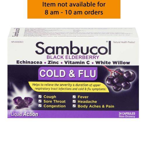 Sambucol Cold & Flu Capsules Black Elderberry (24 units)