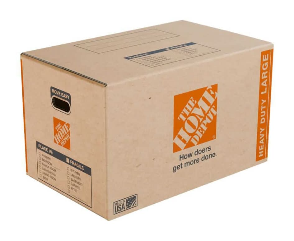 The Home Depot 26 In. L X 16 In. W X 15 In. D Heavy-Duty Large Moving Shipping And Packing Box With Handles