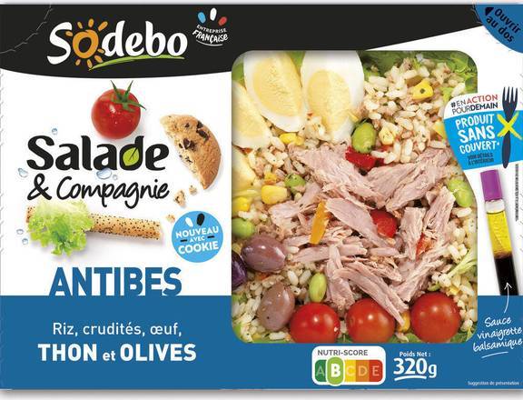 Sodebo salade antibes riz œuf thon