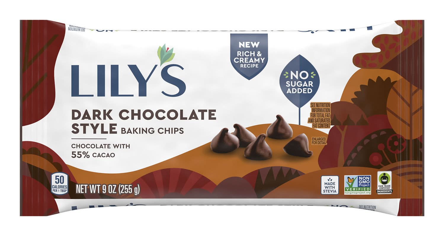 Lily's No Sugar Added Baking Chips, Dark Chocolate Style (9 oz)