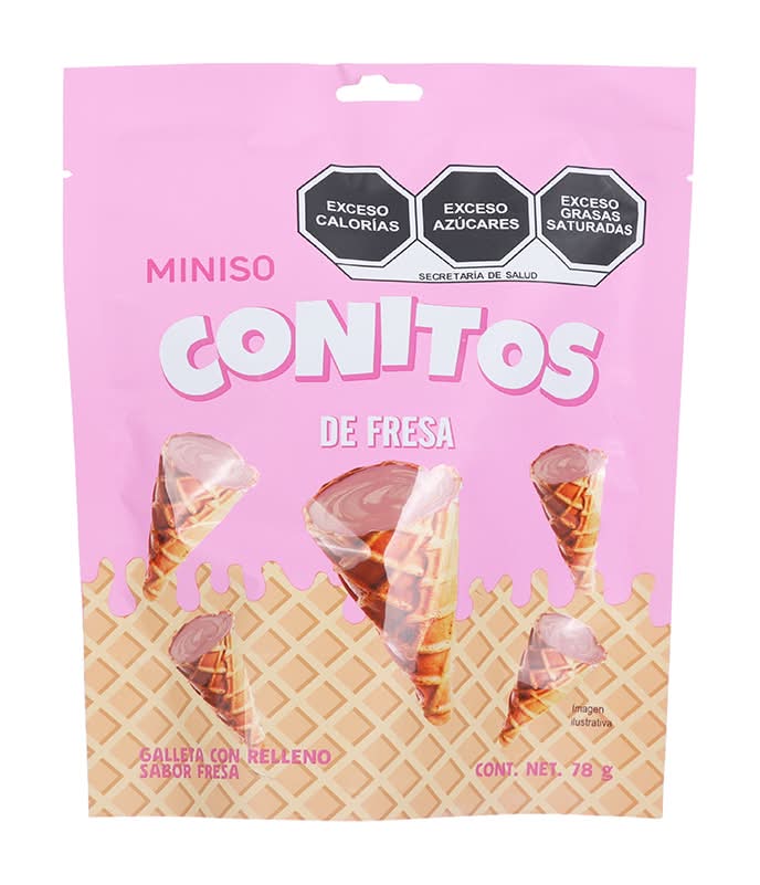 Conitos De Fresa     78 gr Galleta Con Relleno