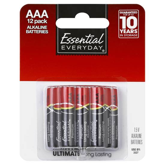 Essential Everyday Aaa Alkaline Batteries (12 ct)