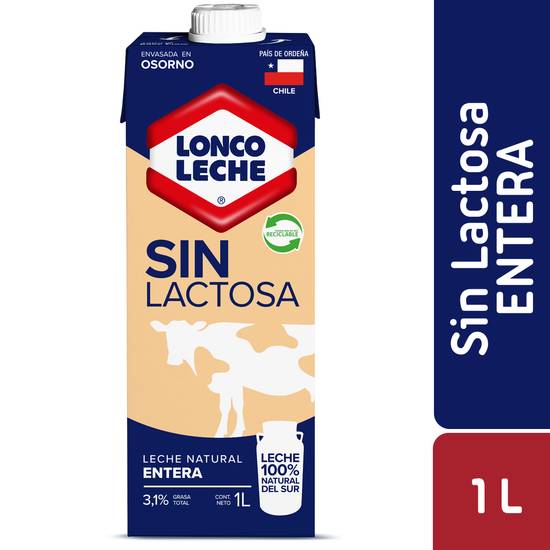 Loncoleche leche entera sin lactosa (caja 1 l)