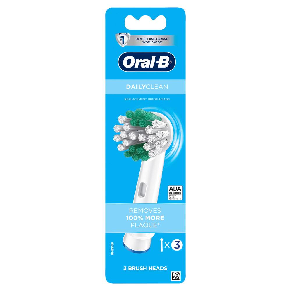 Oral-B Daily Clean Electric Toothbrush Replacement Brush Heads Refill, 3 count
