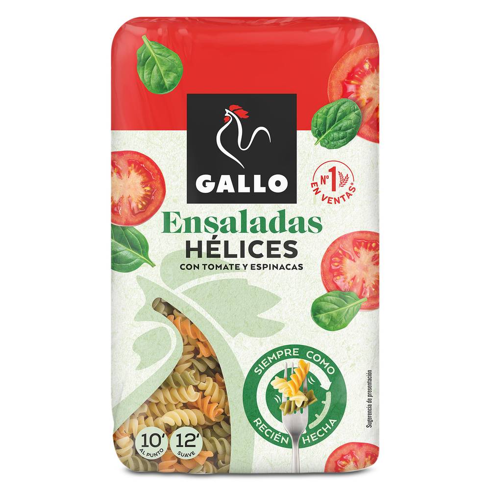 Hélices Con Tomate Y Espinacas Gallo Bolsa 450 G