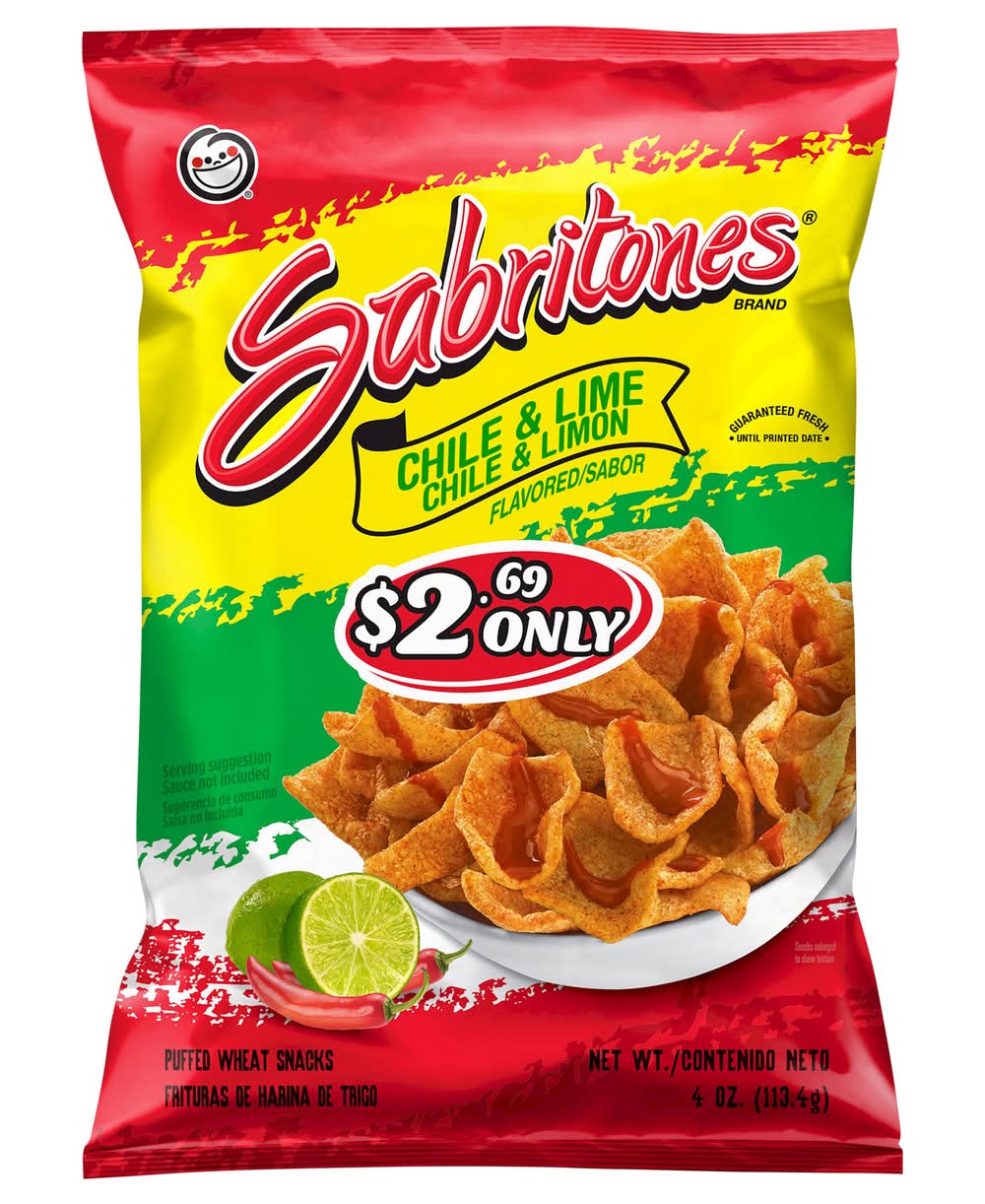 Sabritones Puffed Wheat Snacks, Chile-Lime (4 oz)