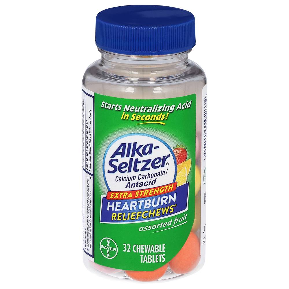 Alka-Seltzer Assorted Fruit Extra Strength Heartburn Antacid Reliefchews Tablets (32 ct)