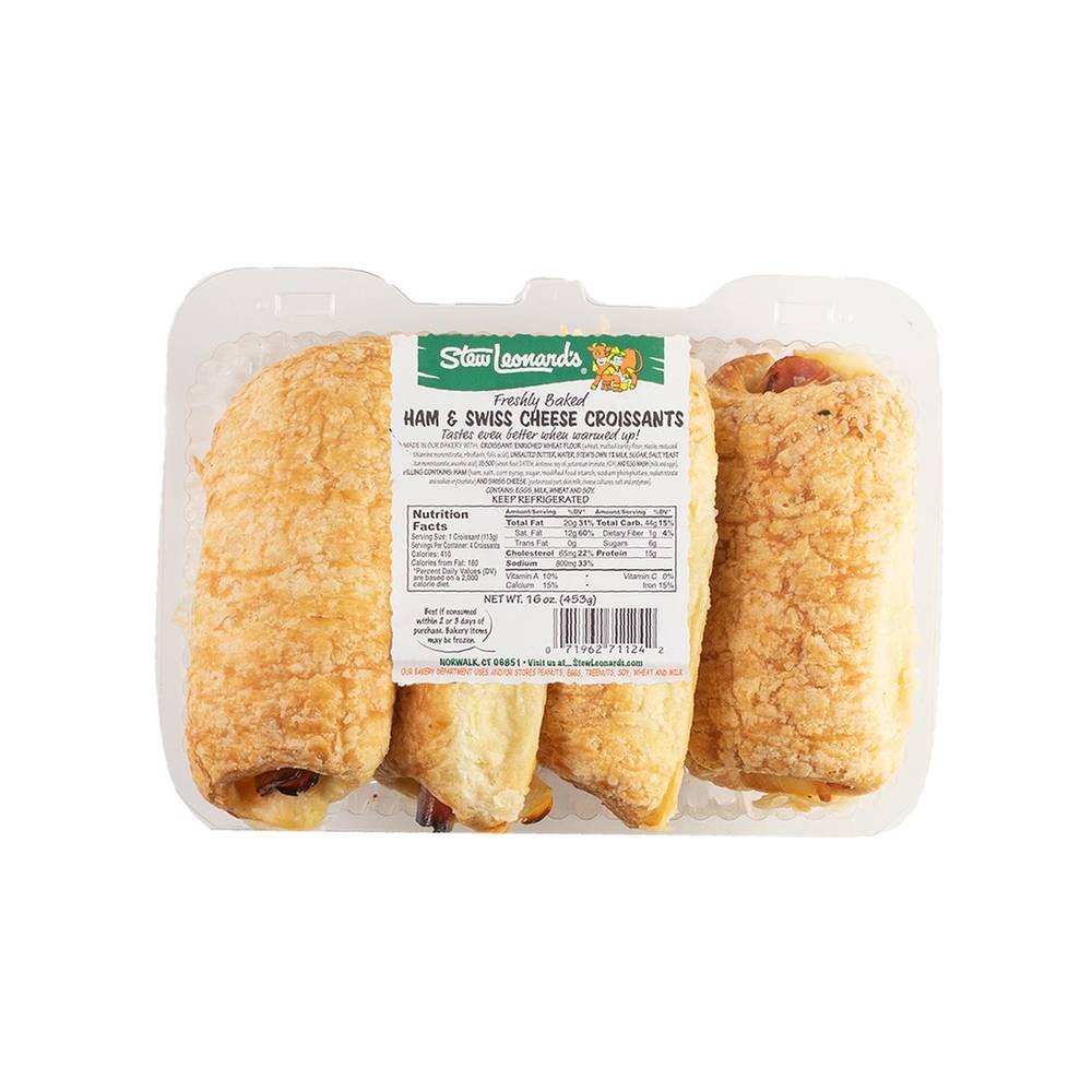 Stew Leonard's Ham & Swiss Cheese Croissants (16 oz, 4 ct)