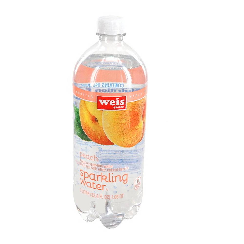 Weis Sparkling Water, Peach (33.8 fl oz)