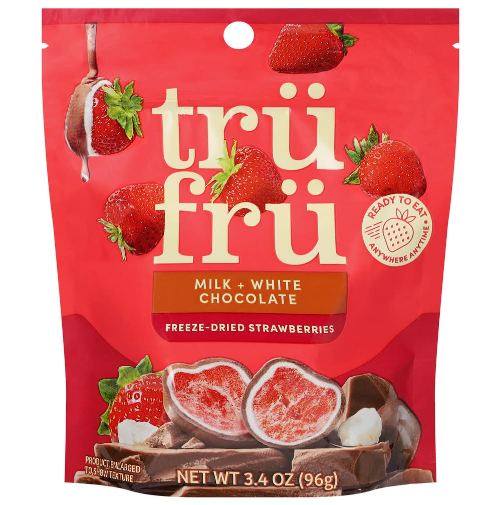 Trü Frü Gluten Free Milk & White Chocolate Freeze Dried Strawberries (3.4 oz)