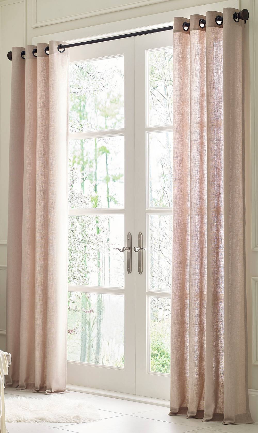 allen + roth 84-in Taupe Light Filtering Grommet Single Curtain Panel | X783.07684ZBG