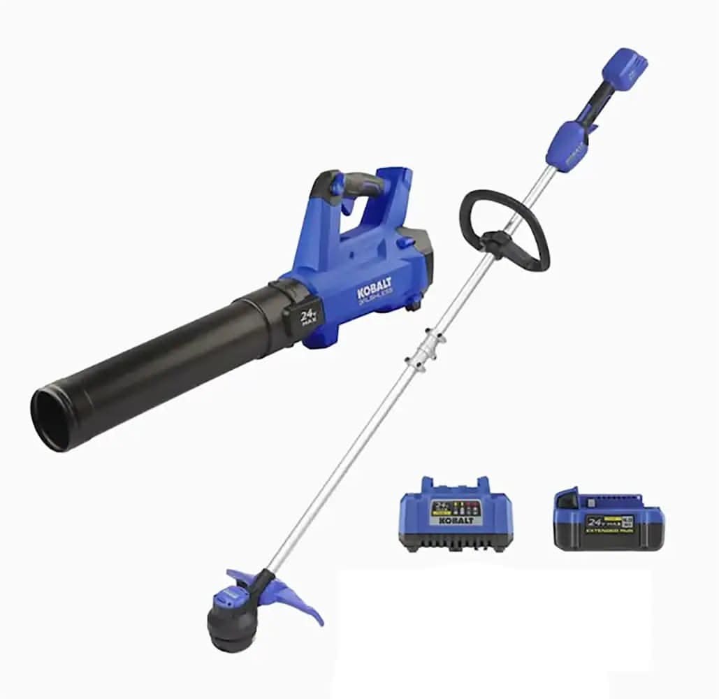 Kobalt 24-volt Cordless Battery String Trimmer and Leaf Blower and 4 Ah (Battery Included) (Charger Included)