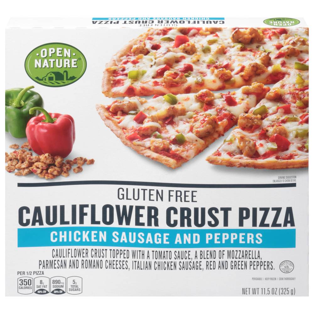 Open Nature Cauliflower Gluten Free Chicken Sausage and Peppers Crust Pizza