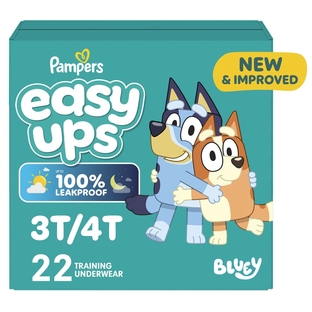 Pampers Easy Ups Bluey Training Underwear, 3T/4T (22 ct)