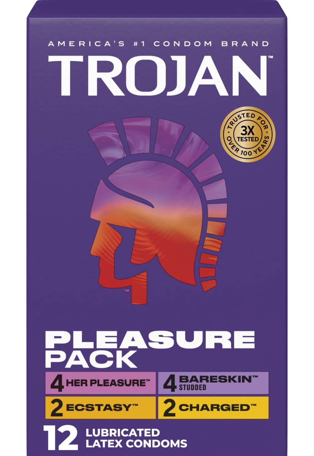 Trojan Pleasure pack Lubricated Latex Condoms (12 ct)