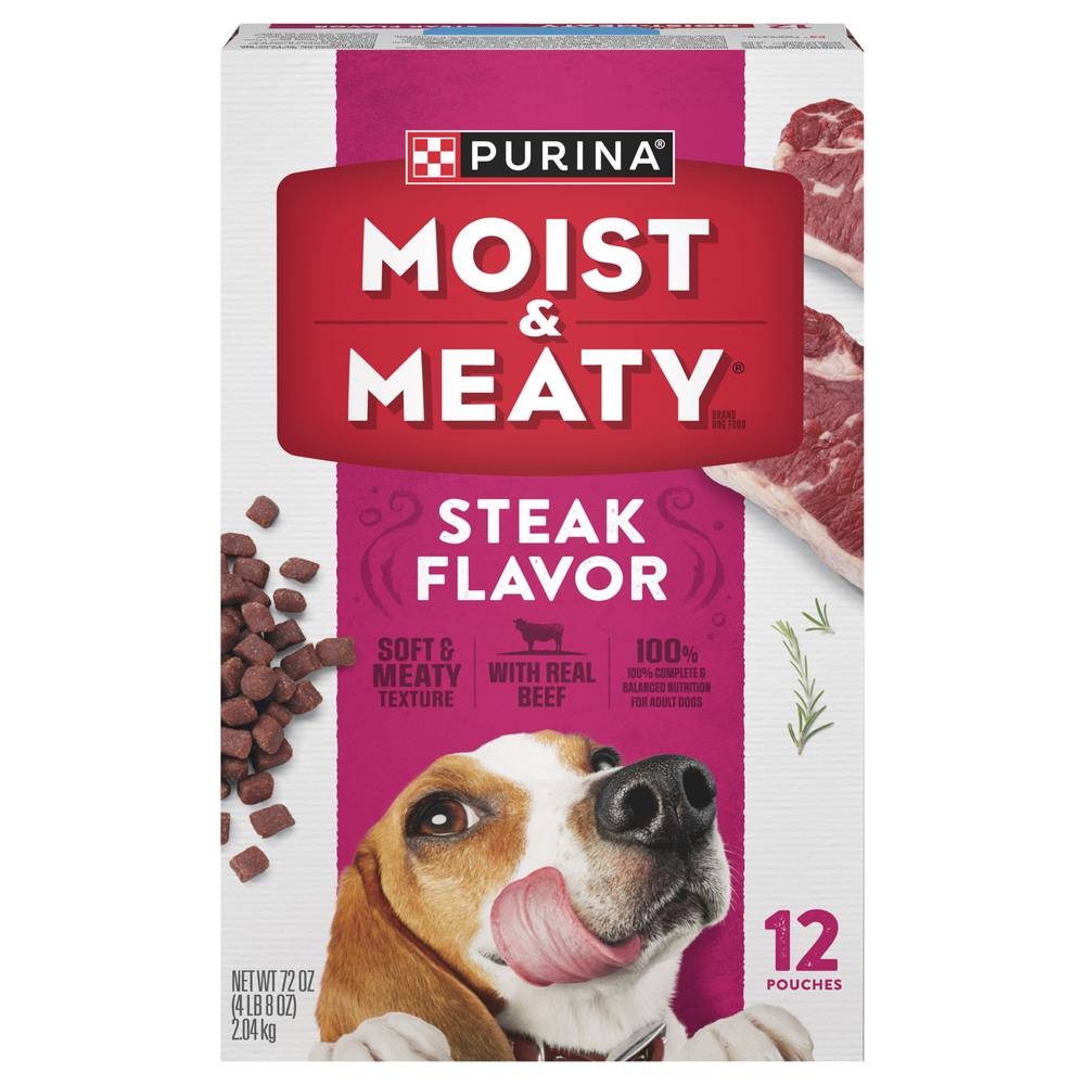 Purina Moist & Meaty Steak Wet Dog Food (72 oz)